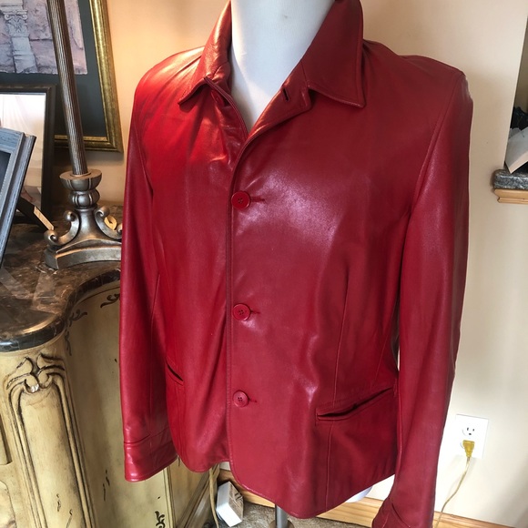 Ralph Lauren Jackets & Blazers - Ralph Lauren Red Leather Blazer Jacket medium